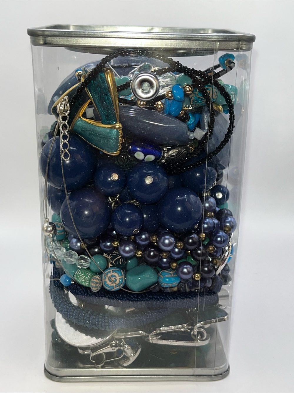 Women's blue green tones Mystery Jewelry Jar - Picture 3 of 6
